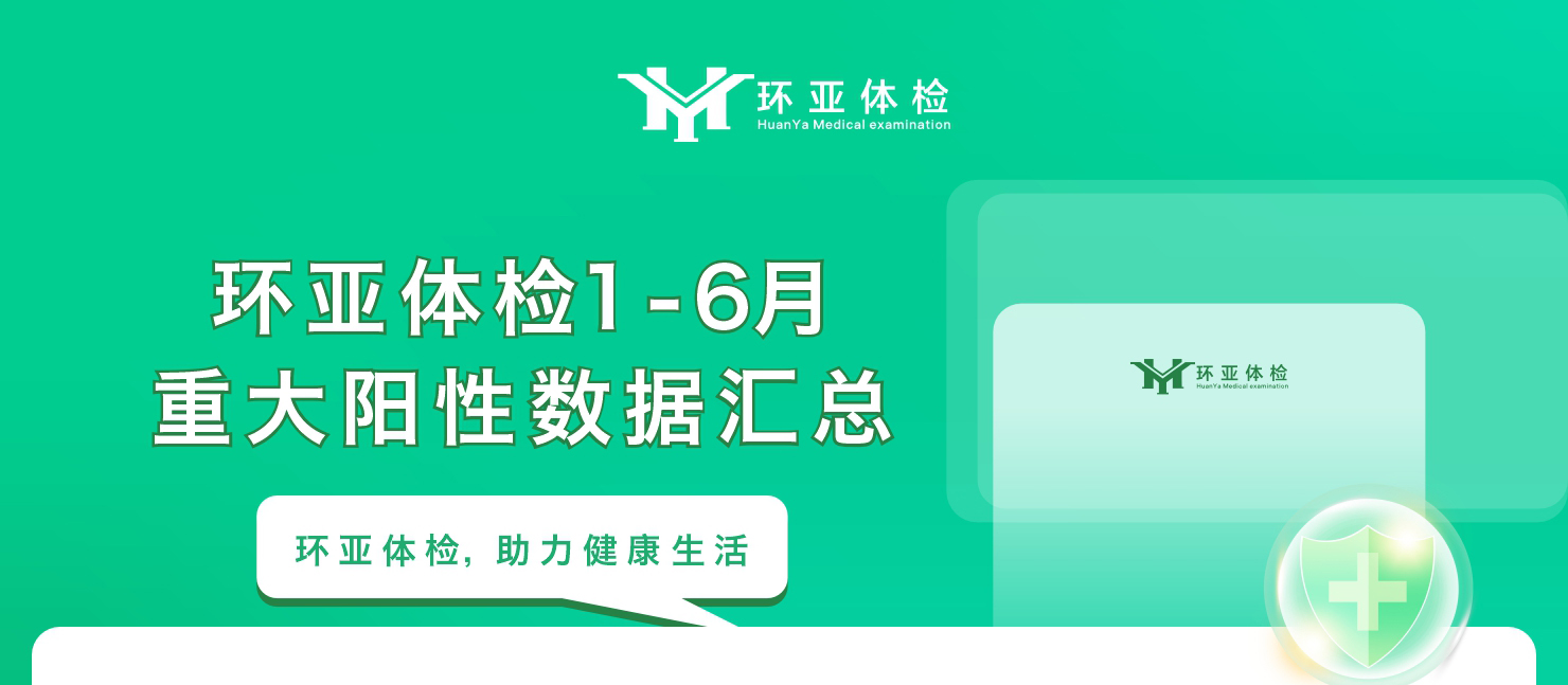 环亚体检2024年1-6月重大阳性数据汇总